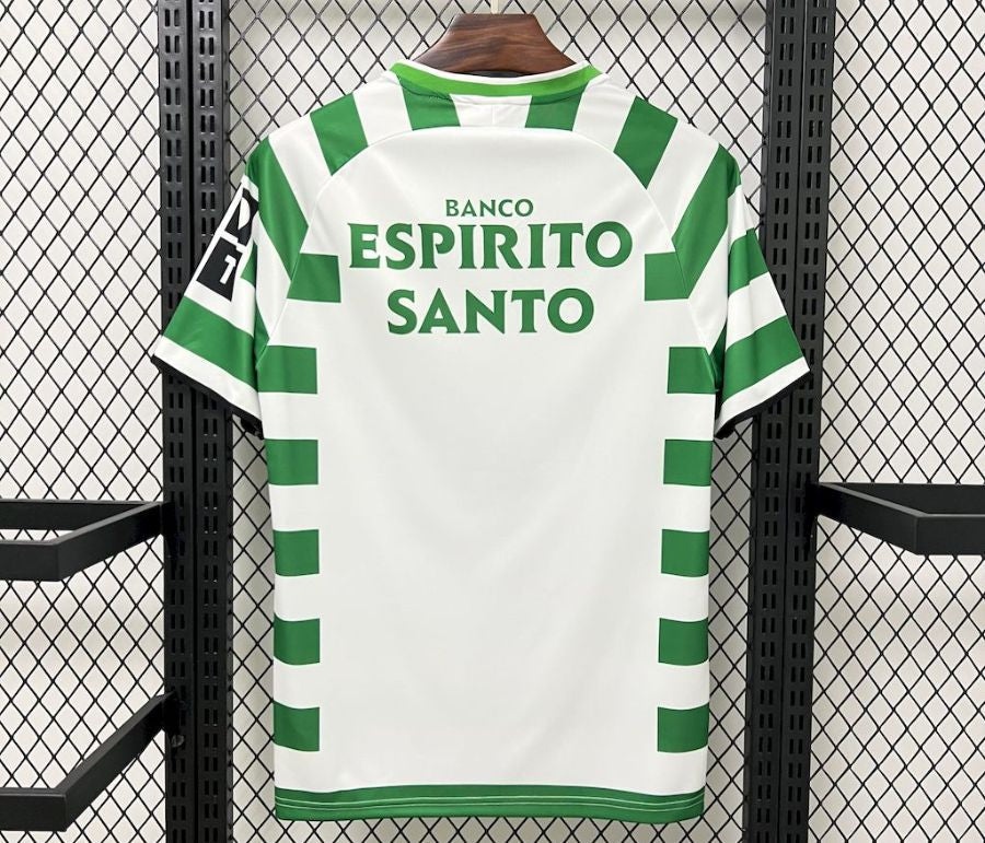 Camisola retrô principal 2003/04 verde e branca