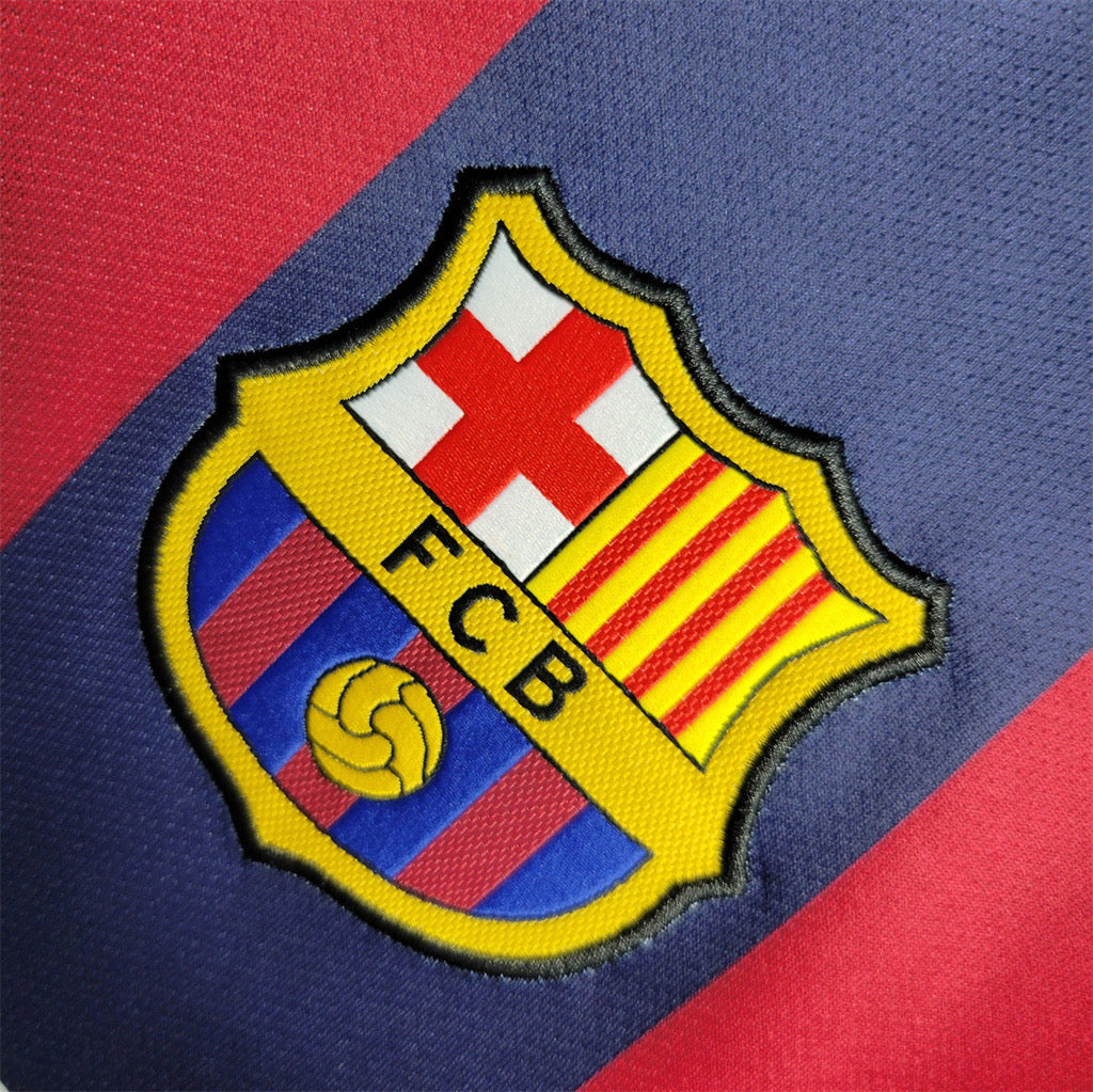 Camisola Barcelona Home Retrô 2014/15 - Vermelha e Azul