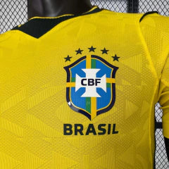 Camisola Seleção Brasil MANGA LONGA principal Copa do Mundo 2026 PLAYER amarela -