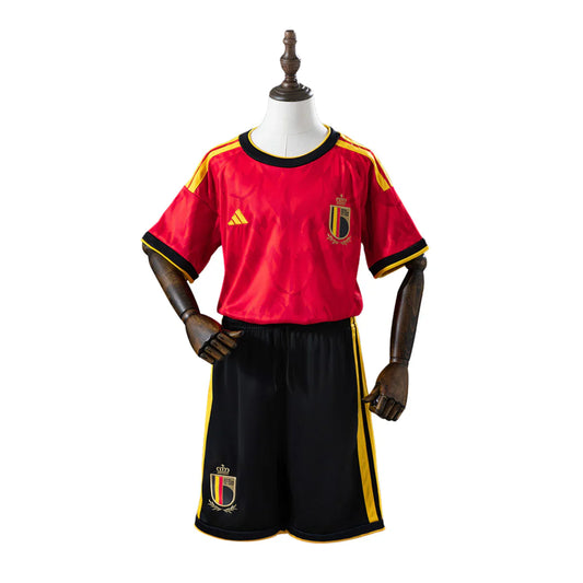 Conjunto infantil Seleção Bélgica principal vermelha COPA DO MUNDO 2026