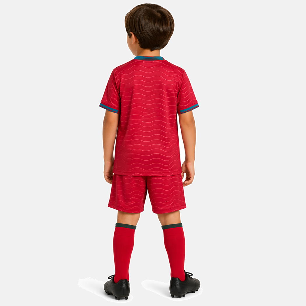 Conjunto infantil Seleção de Portugal principal COPA DO MUNDO 2026 - vermelha