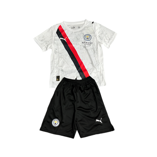 Conjunto Infantil Manchester City away 2025/26 branco