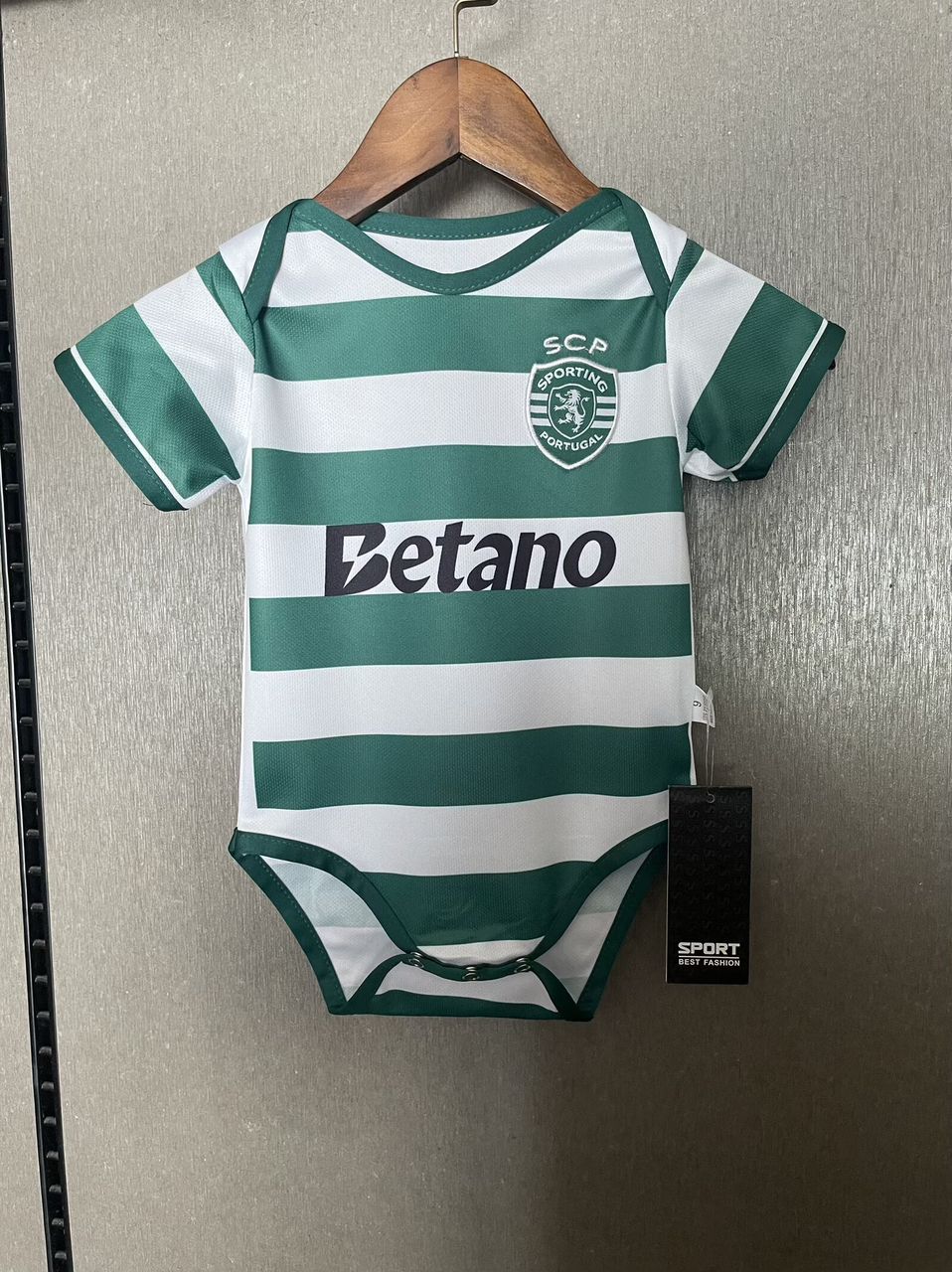 Body bebé S C P principal verde e branco - 2025/26