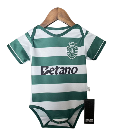 Body bebé S C P principal verde e branco - 2025/26