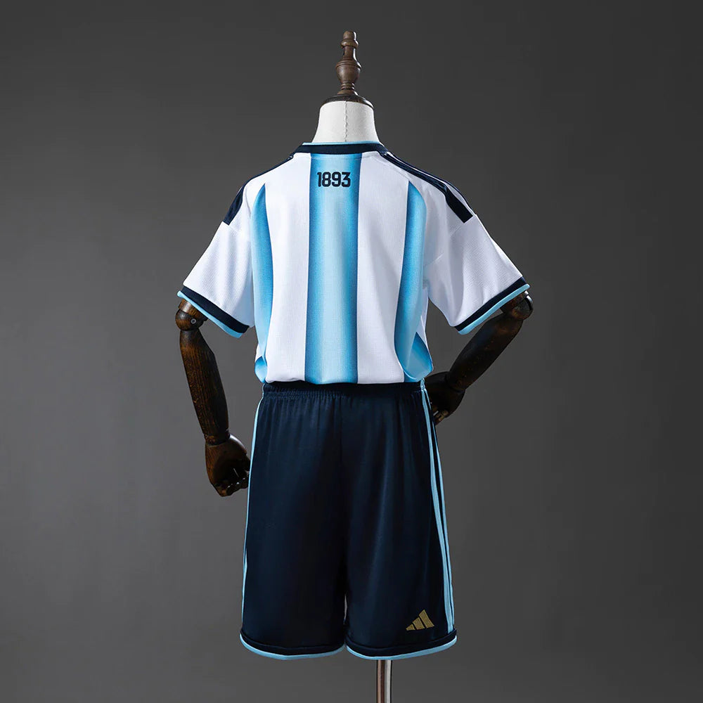 Conjunto infantil Seleção Argentina principal azul/branca COPA DO MUNDO 2026