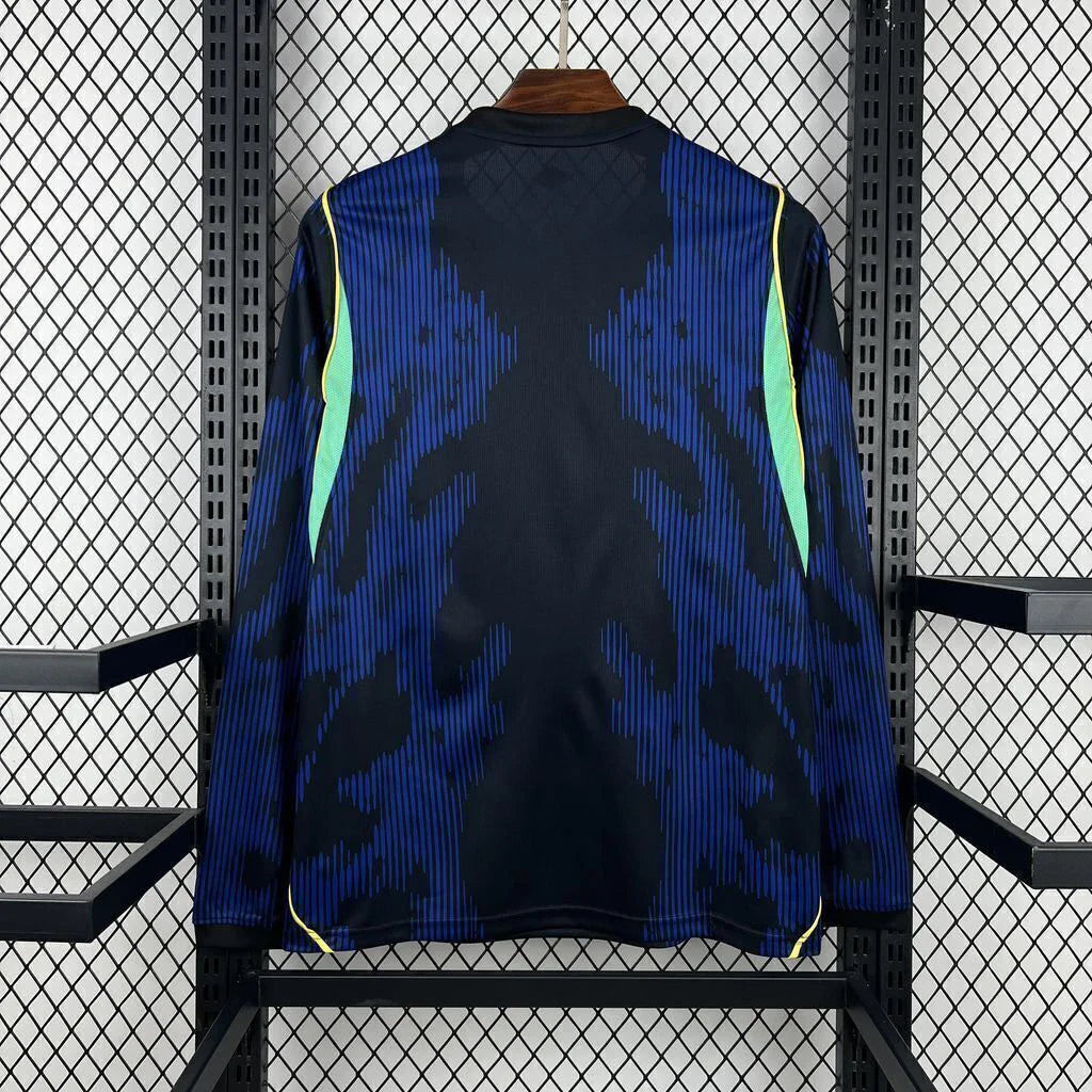 Camisola Seleção do Brasil MANGA LONGA alternativa azul - Copa do Mundo 2026
