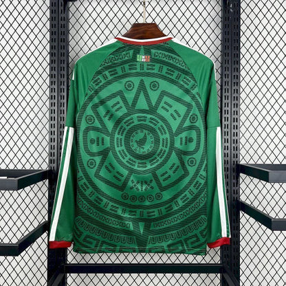 Camisola Seleção do México MANGA LONGA principal verde - Copa do Mundo 2026