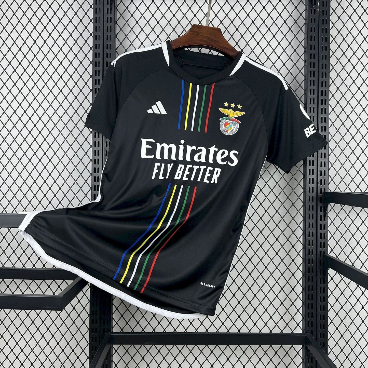 Camisola S L B retrô alternativa preta 2023/24