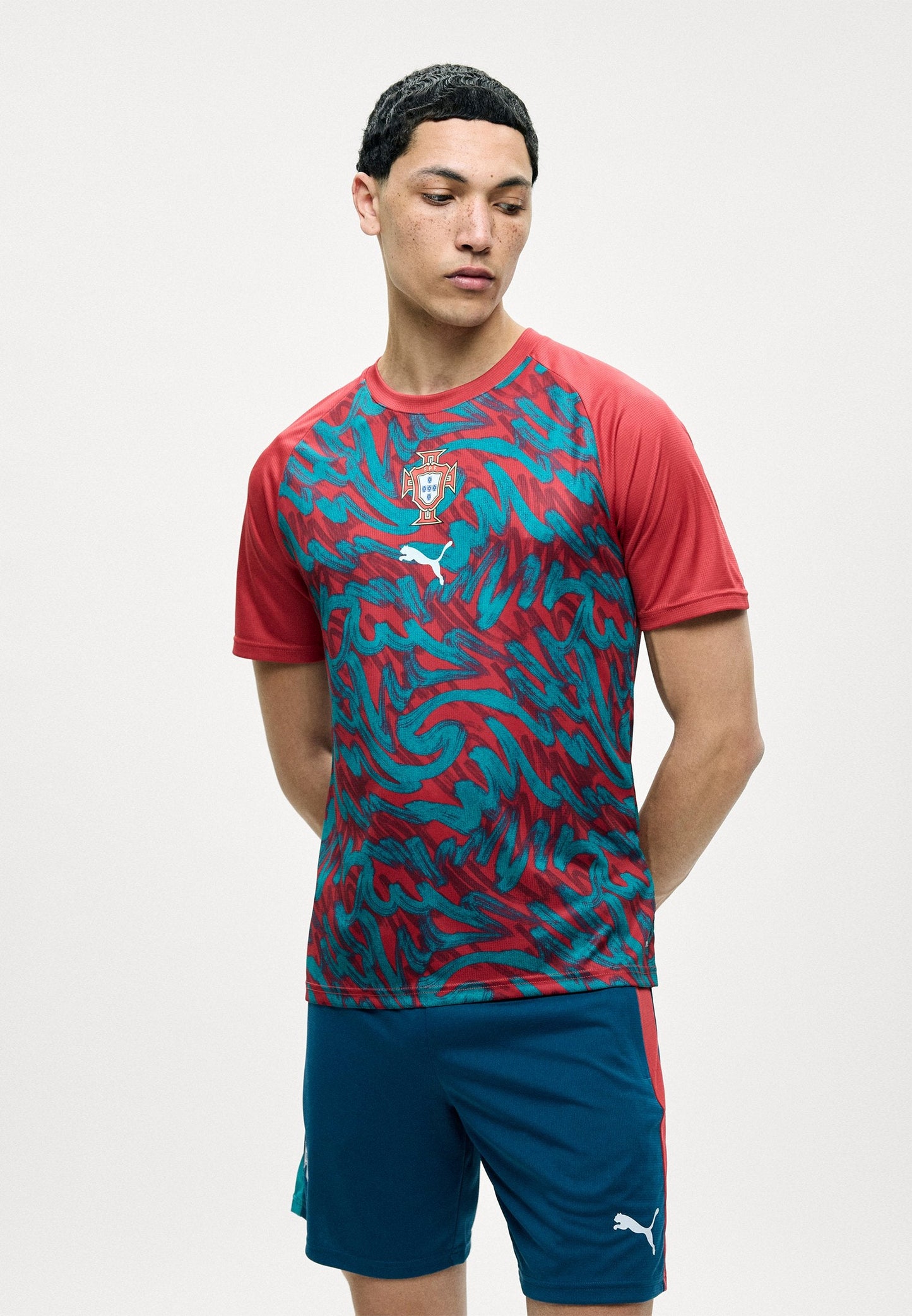 Camisola Portugal pré jogo l 2026/27 - vermelha e verde