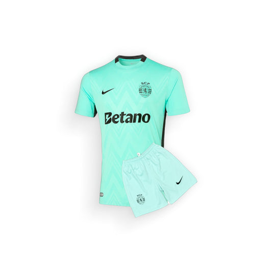 Conjunto infantil COM MEIAS terceiro equipamento verde 2025/26