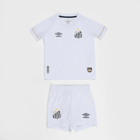 Conjunto Infantil Santos home branco 2026