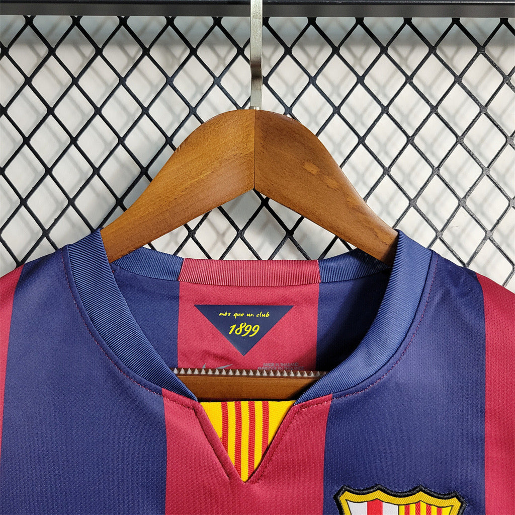 Camisola Barcelona Home Retrô 2014/15 - Vermelha e Azul