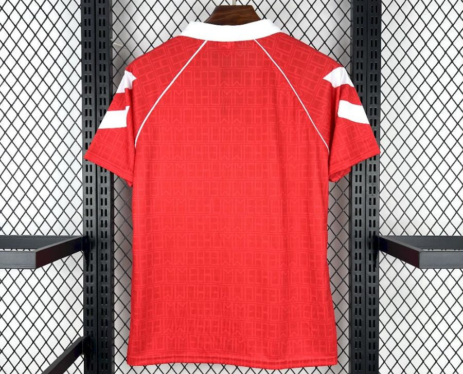 Camisola retrô vermelho principal 1990/91