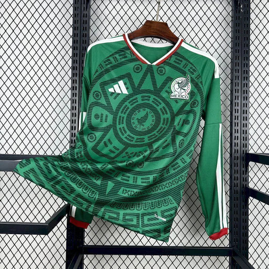 Camisola Seleção do México MANGA LONGA principal verde - Copa do Mundo 2026