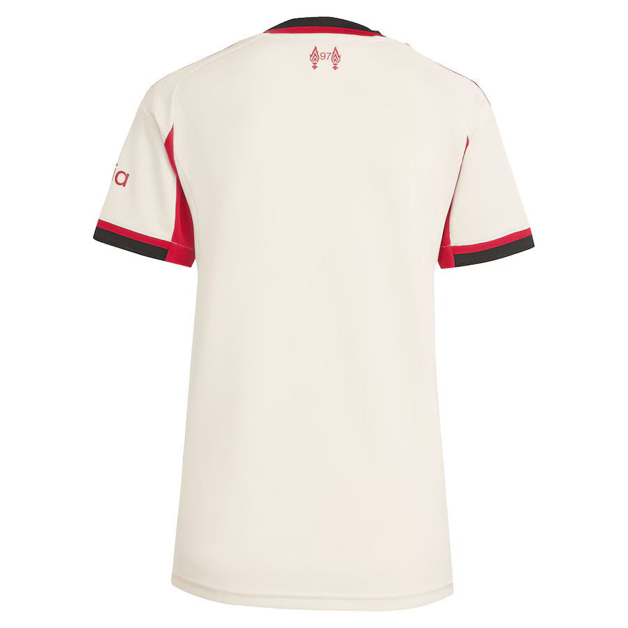 Camisola Liverpool FEMININA alternativa branca 2025/26