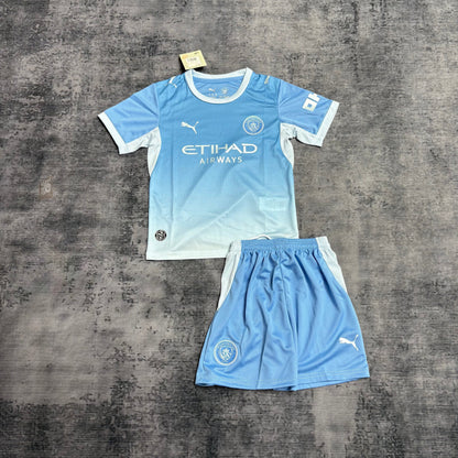 Conjunto Infantil Manchester City home 2026 azul