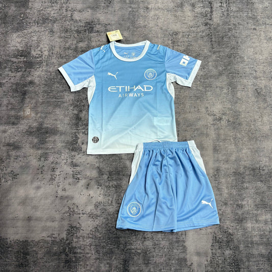 Conjunto Infantil Manchester City home 2026 azul