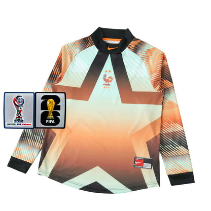 Camisola França guarda redes manga longa Copa do Mundo 2026 - laranja/verde