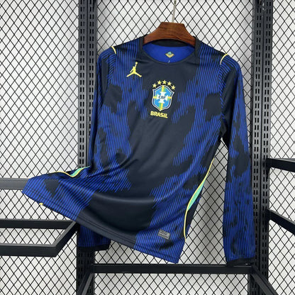 Camisola Seleção do Brasil MANGA LONGA alternativa azul - Copa do Mundo 2026