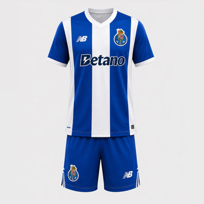 Conjunto infantil CAMPEÕES 31 dragão PRINCIPAL 2026/27 azul e branca – pré venda (11 a 22 dias úteis)