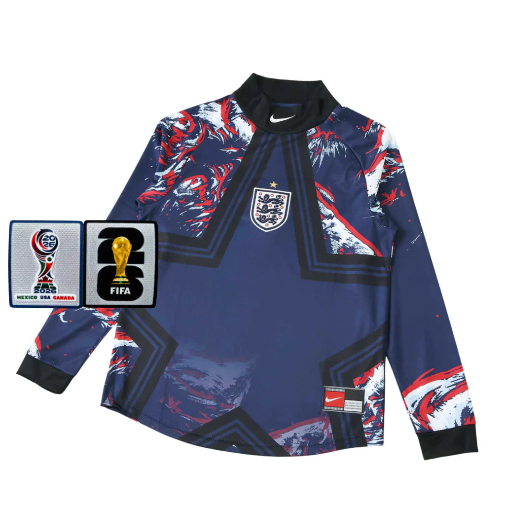 Camisola Inglaterra guarda redes manga longa Copa do Mundo 2026 - azul