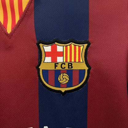 Conjunto Infantil FC Barcelona retro 2014/15