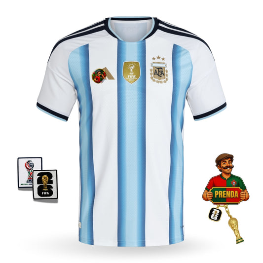 Camisola Seleção da Argentina principal branca/azul - Copa do Mundo 2026