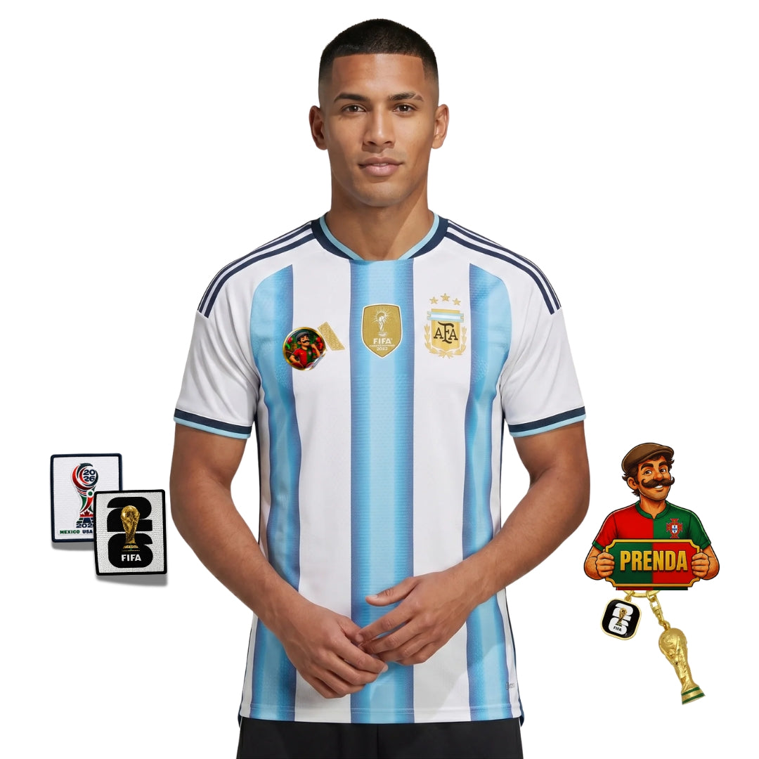 Camisola Seleção Argentina principal azul e branca COPA DO MUNDO 2026 - PLAYER - AUTHENTIC
