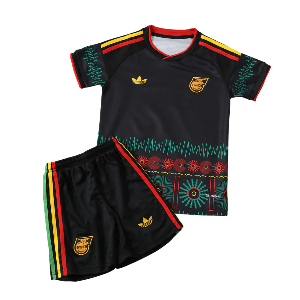 Conjunto infantil Seleção Jamaica alternativa preta COPA DO MUNDO 2026