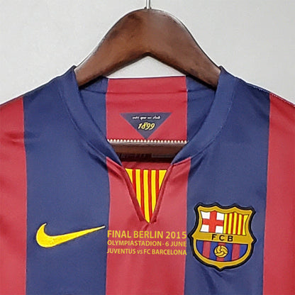 Camisola Barcelona Home Retrô 2014/15 - Vermelha e Azul