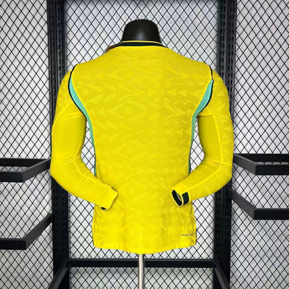 Camisola Seleção Brasil MANGA LONGA  principal Copa do Mundo 2026 PLAYER amarela -