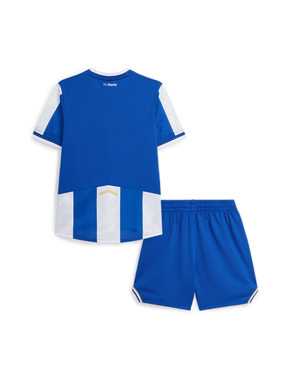 Conjunto infantil principal azul e branco 2025/26