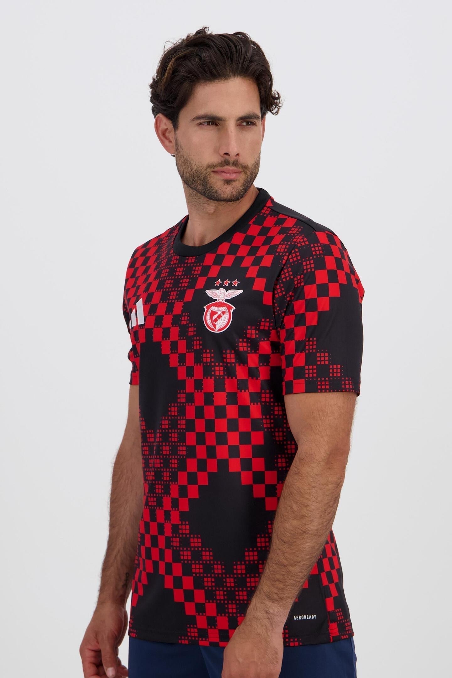 Camisola pré jogo vermelho/preto 2025/26