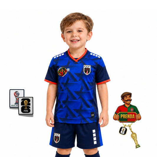 Conjunto Infantil Cabo Verde principal Copa do mundo 2026 - azul