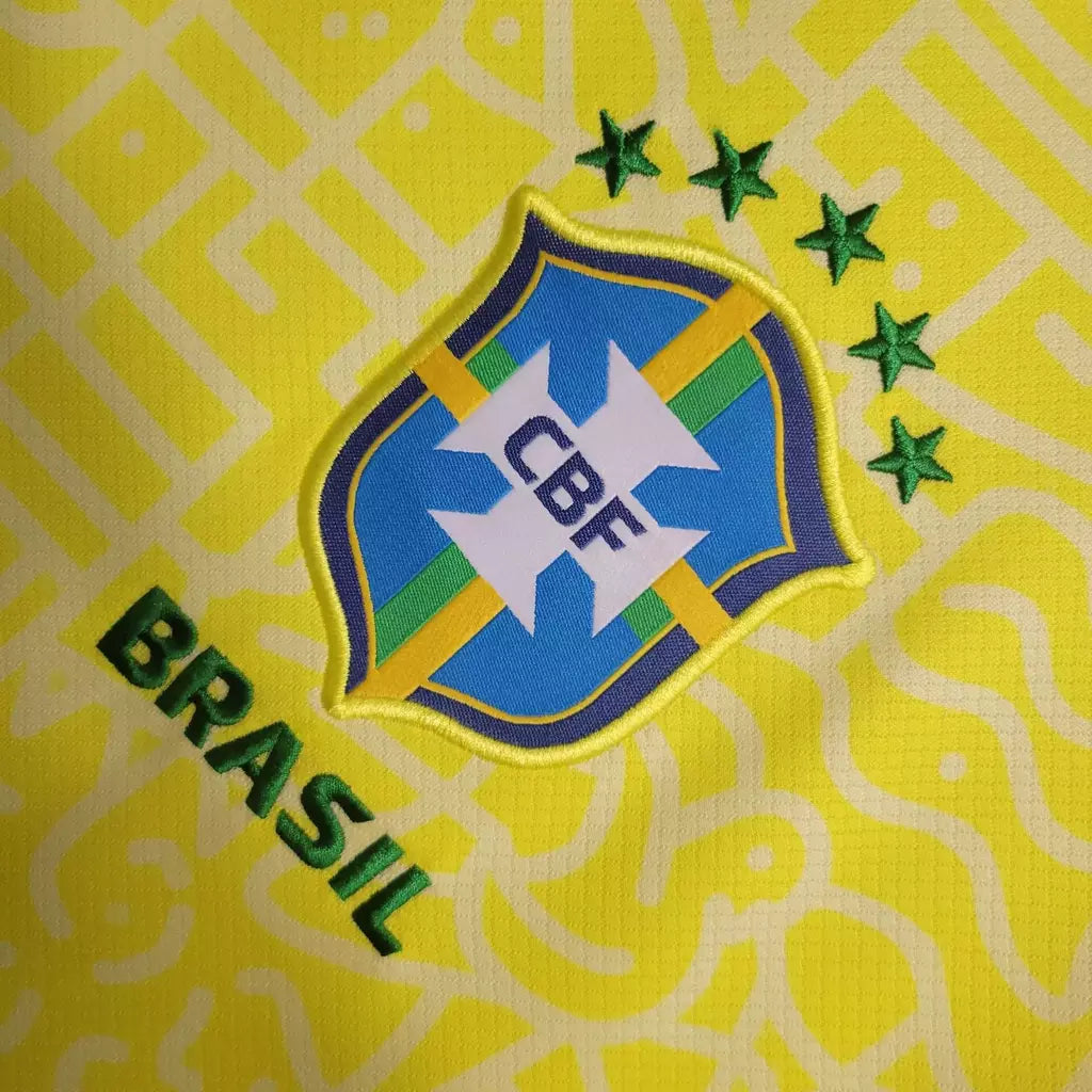 Camisola Brasil Amarela Home Copa do Mundo 2022