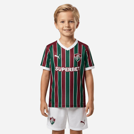 Conjunto Infantil Fluminense home tricolor 2026