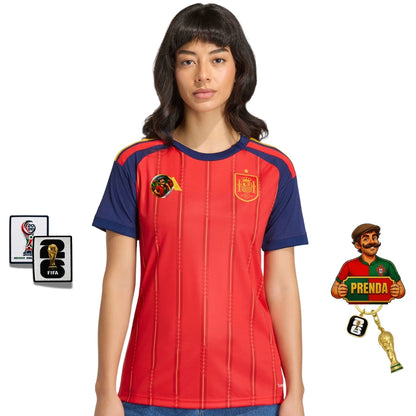 Camisola Espanha FEMININA principal Copa do Mundo 2026 - vermelha