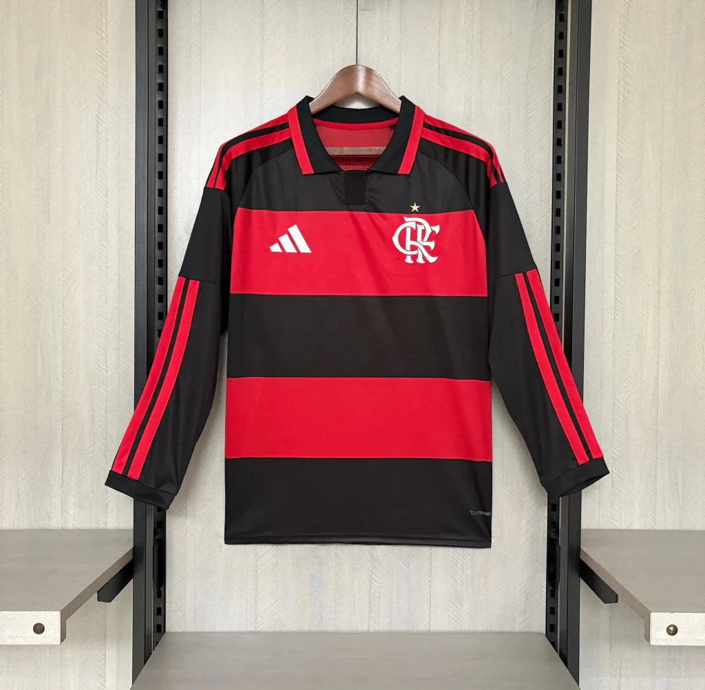 Camisola Manga longa Flamengo Principal 2026/27 - vermelha/preta