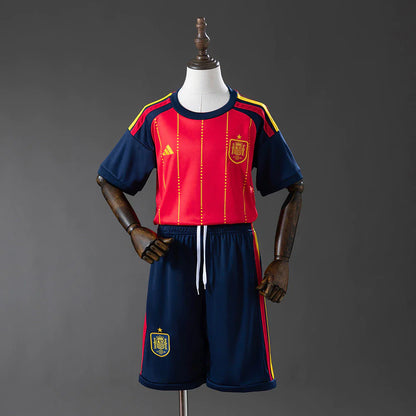Conjunto infantil Seleção Espanha principal vermelha COPA DO MUNDO 2026