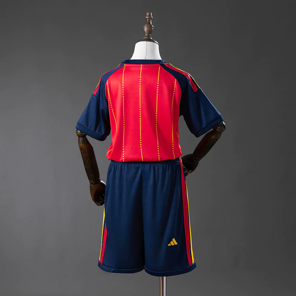 Conjunto infantil Seleção Espanha principal vermelha COPA DO MUNDO 2026