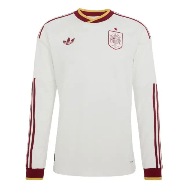 Camisola Seleção da Espanha MANGA LONGA alternativa branca - Copa do Mundo 2026