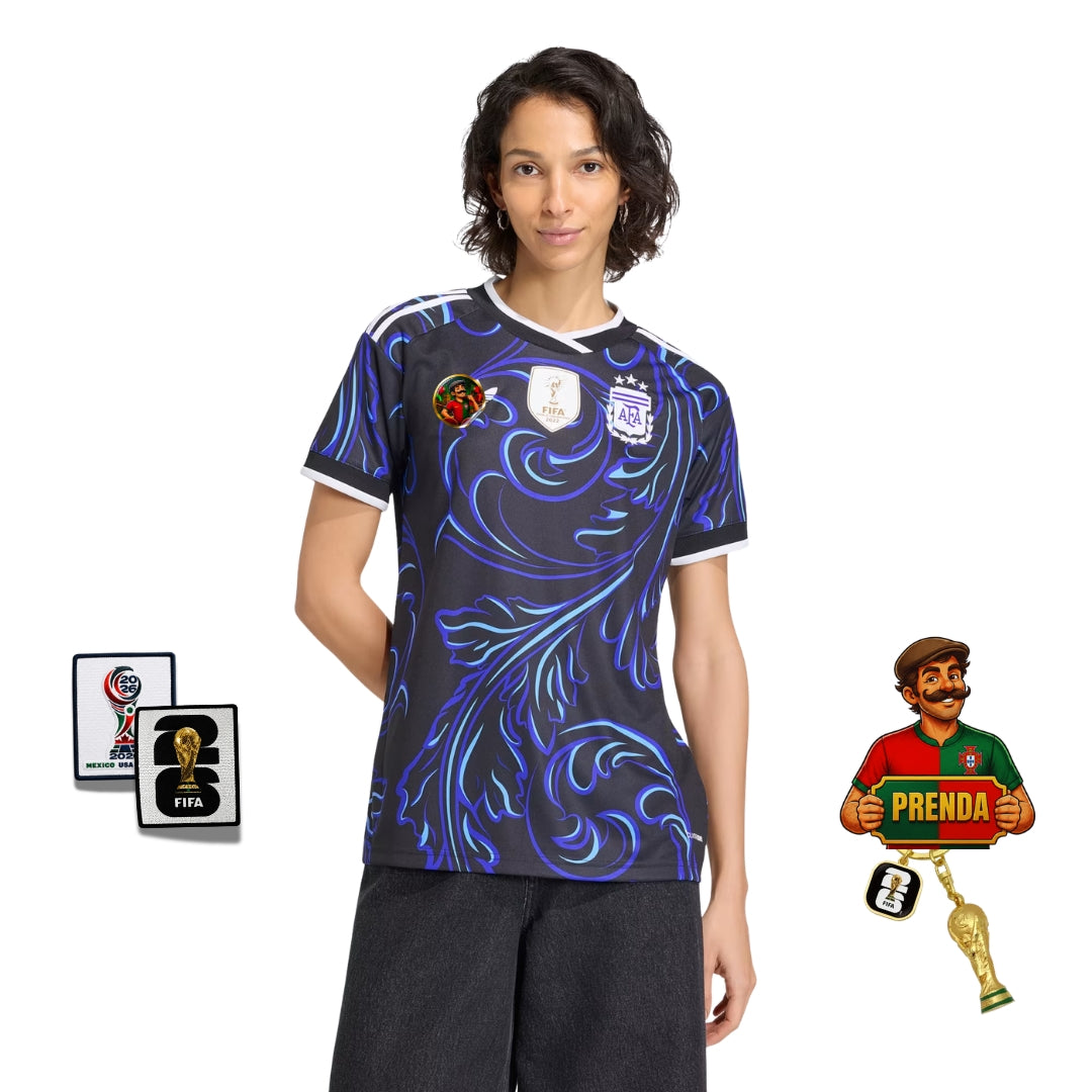 Camisola FEMININA Argentina alternativa azul - Copa do Mundo 2026