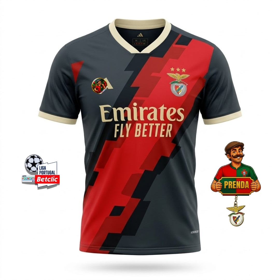 Camisola concept preta e vermelha 2026/27