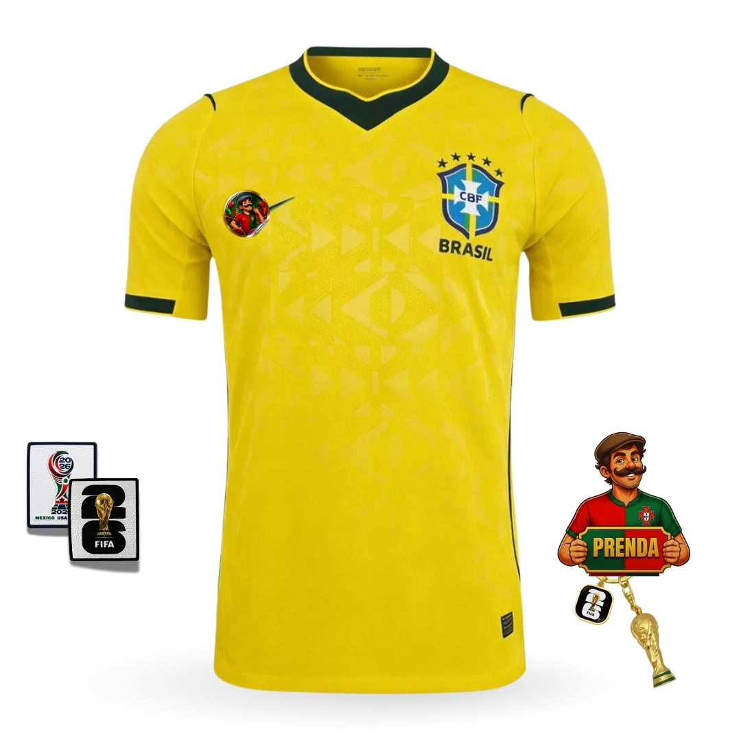 Camisola Brasil Amarela Home Copa do Mundo 2026