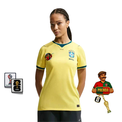 Camisola Brasil FEMININA principal Copa do Mundo 2026 - amarela