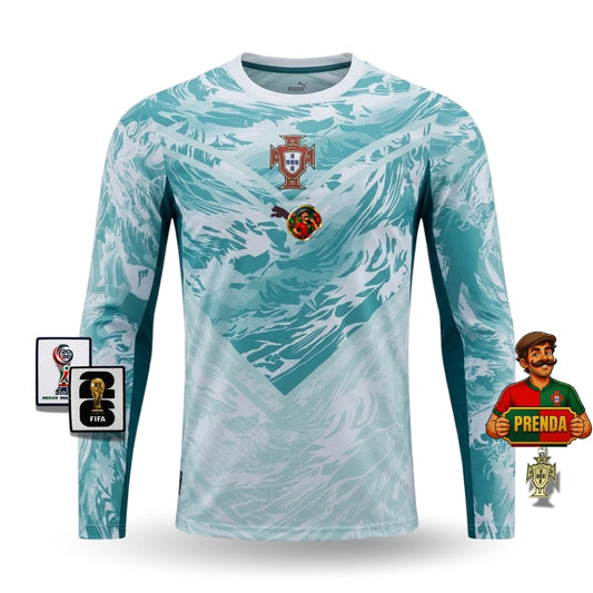 Camisola Seleção Portugal MANGA LONGA alternativa azul copa do mundo 2026