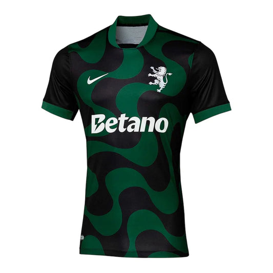Conjunto infantil COM MEIAS alternativo preto/verde 2025/26