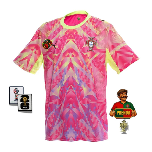 Camisola Seleção de Portugal Guarda Redes Pixel rosa - COPA DO MUNDO 2026