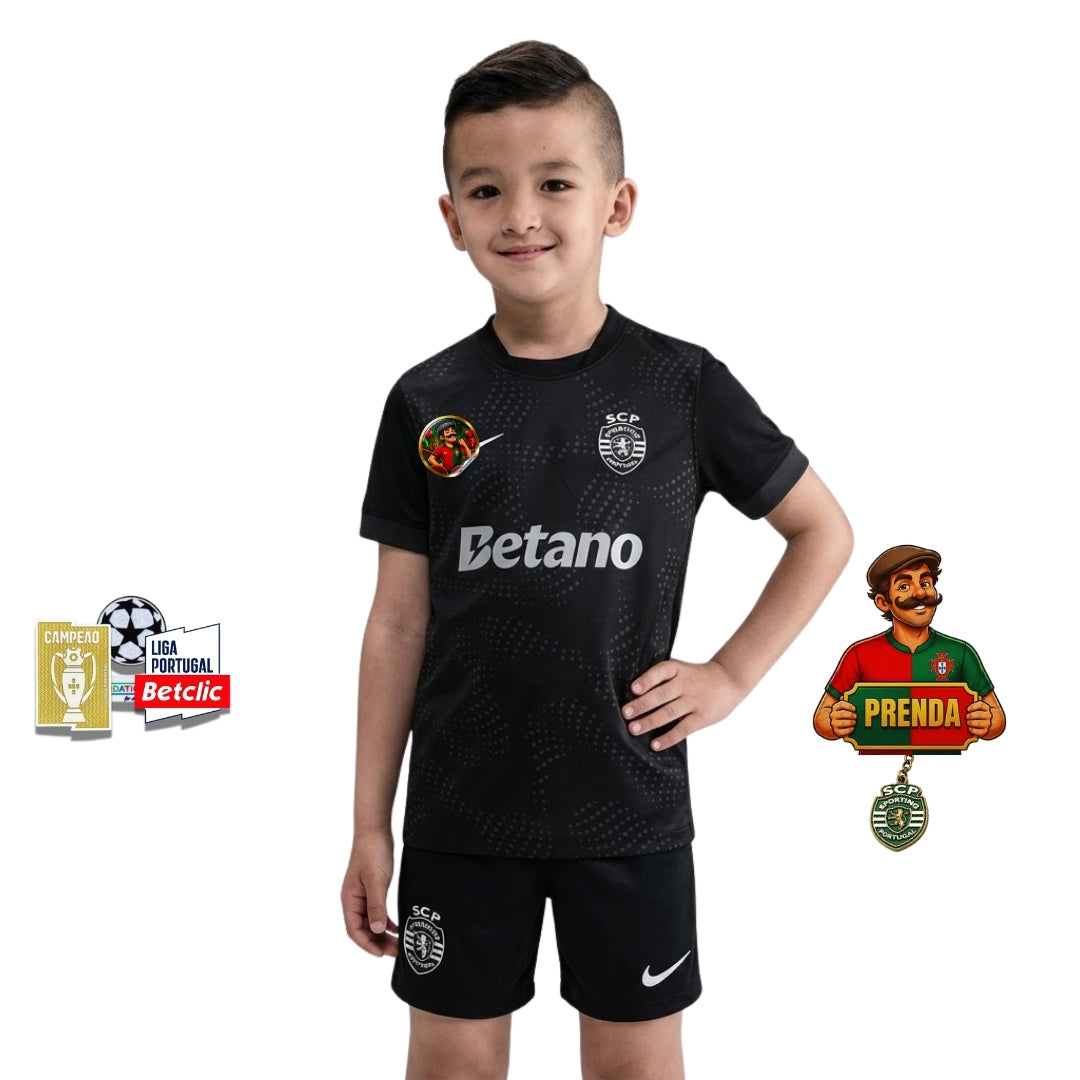 Conjunto infantil COM MEIAS AWAY preto 2025/26