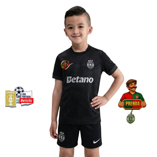 Conjunto infantil COM MEIAS AWAY preto 2025/26